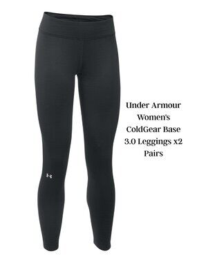 Under Armour ColdGear Base 3.0 Leggings – Bundle of 2 – XS – Thermal Base Layer